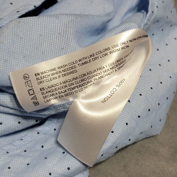 Denim And Flower Ricky Singh Shirt Mens Med Button Up Long Sleeve Blue Polka Dot - Picture 7 of 8